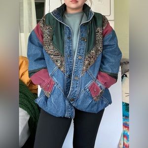 Vintage denim current seen bomber jacket